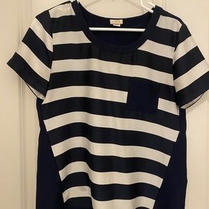 J. crew navy and white striped shirt
